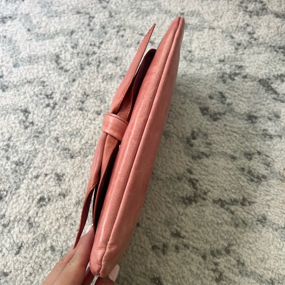 NWT Vintage Hobo International Pink Leather Wristlet Wallet Bow Detail - Picture 7 of 14